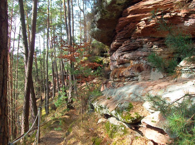 mit Seilen gesichert