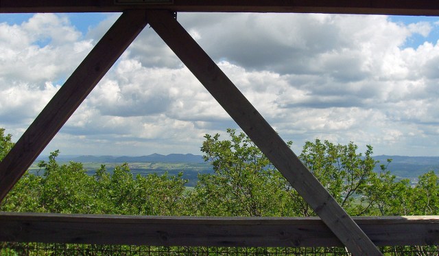 der Aufstieg hat sich gelohnt - Blick vom Aussichtsturm auf dem Steinthalskopf auf das Siebengebirge