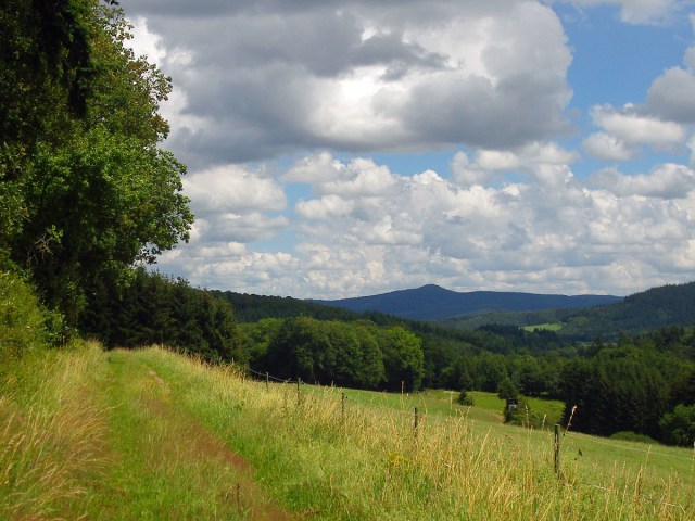 Wiesenweg mit Blick auf die Hohe Acht