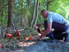 der Freischneider wird vorbereitet