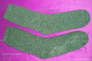 Socke von außen und innen