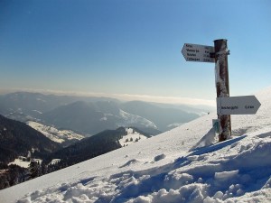 Wegweiser eingeschneit